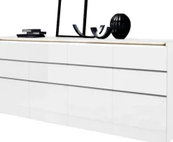 Home affaire Highboard »Magic, Highboard, Hochschrank, Hochkommode« mit 4 Türen und 8 Schubkästen, Hochglanz lackiert, Breite 240cm