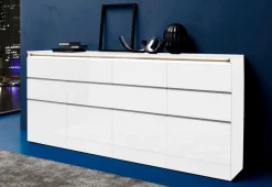Home affaire Highboard »Magic, Highboard, Hochschrank, Hochkommode« mit 4 Türen und 8 Schubkästen, Hochglanz lackiert, Breite 240cm
