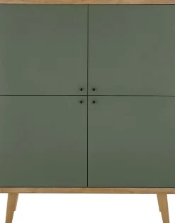 Home affaire Highboard »MAVAS« in moderner Trendfarbe, Griffe aus Metall (Schwarz), Höhe 134 cm