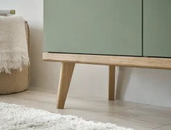 Home affaire Highboard »MAVAS« in moderner Trendfarbe, Griffe aus Metall (Schwarz), Höhe 134 cm
