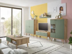 Home affaire Highboard »MAVAS« in moderner Trendfarbe, Griffe aus Metall (Schwarz), Höhe 134 cm