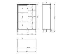 Home affaire Highboard »Mayenne Sideboard, Stauraumschrank, Anrichte, Hochschrank, Breite 93cm« Holztür mit Rillen-Optik, Glastür, Modernes Design