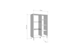Home affaire Highboard »Mayenne Sideboard, Stauraumschrank, Anrichte, Hochschrank, Breite 93cm« Holztür mit Rillen-Optik, Glastür, Modernes Design