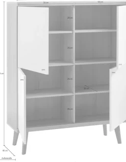 Home affaire Highboard »Merle« Scandi Design, Breite 107 cm