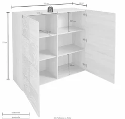 Home affaire Highboard »Miro« Breite 121 cm mit dekorativem Siebdruck