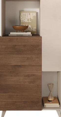 Home affaire Highboard »Monaco Höhe 154 cm, Stauraumschrank mit 2 Türen (4 Fächer) und 2 offen« Hohe, schmale Kommode – sanftes Schließen, edles Design, viel Platz