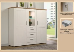 Home affaire Highboard »Nybro« Vitrine, wechselseitig montierbarer Türanschlag, Breite 159 cm