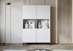 Home affaire Highboard »Phuket, Front MDF« Moderne Hochkommode ohne Griffe mit 10 Fächern, Breite 120 cm