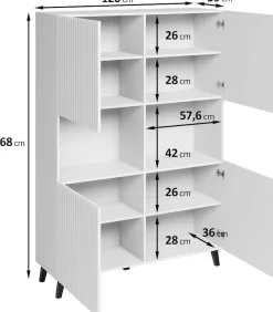 Home affaire Highboard »Phuket, Front MDF« Moderne Hochkommode ohne Griffe mit 10 Fächern, Breite 120 cm