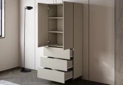Home affaire Highboard »Phuket Hochschrank mit 2 Türen und 3 Schubladen« 1 Stk. tlg. Push-to-Open, verstellbare Einlegeböden und viel Stauraum