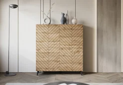 Home affaire Highboard »Phuket, Front MDF« moderne Kommode mit 4 Türen und 8 Fächern, Breite 120 cm