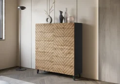 Home affaire Highboard »Phuket, Front MDF« moderne Kommode mit 4 Türen und 8 Fächern, Breite 120 cm
