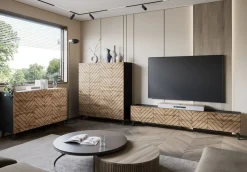 Home affaire Highboard »Phuket, Front MDF« moderne Kommode mit 4 Türen und 8 Fächern, Breite 120 cm