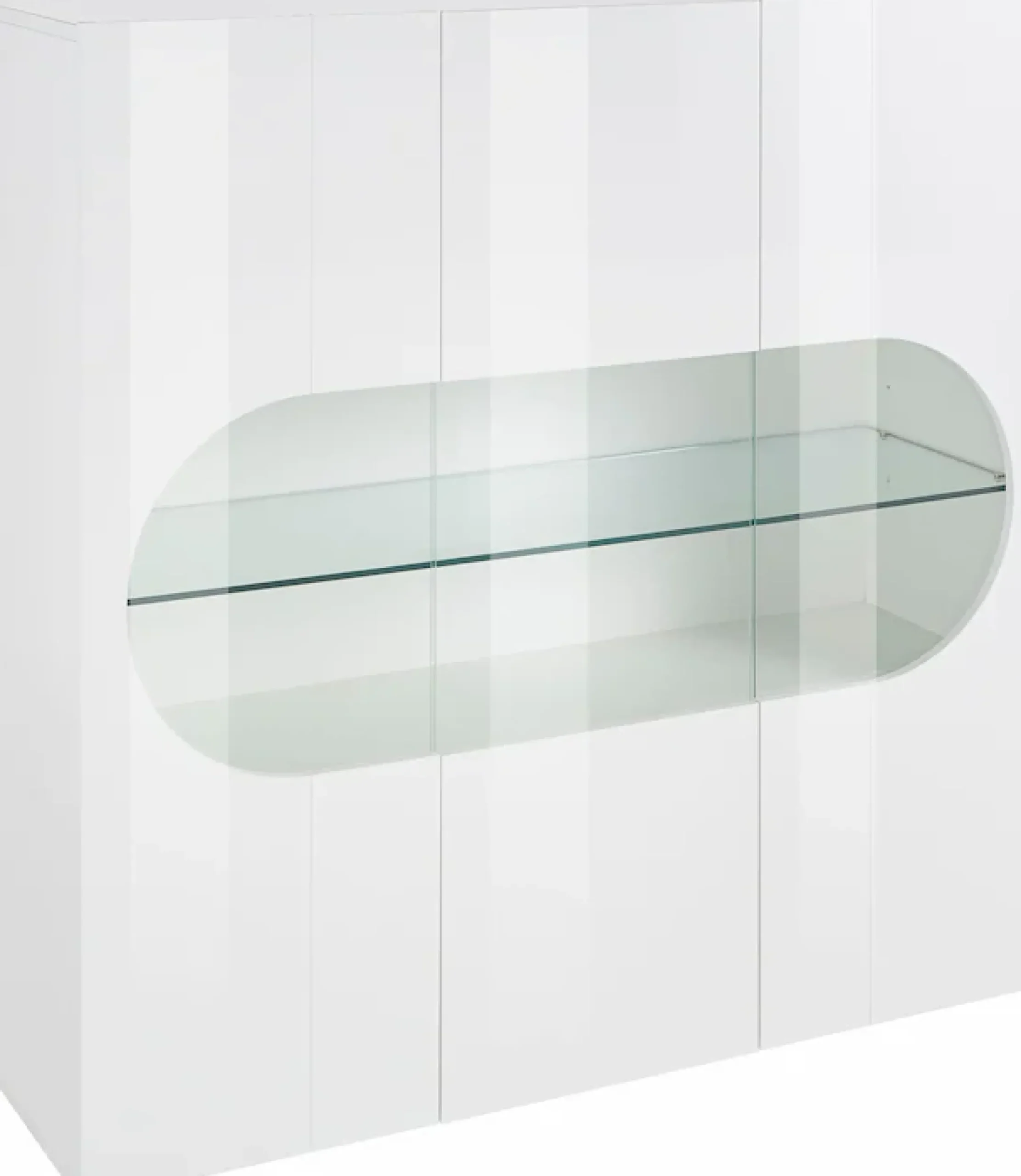 Home affaire Highboard »Real,Highboard,Kommode,Schrank mit 3 Türen,komplett hochglanz lackiert« mit 3 Türen, davon 2 aus Glas, mit einer großen Glasablage, Höhe 121