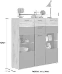 Home affaire Highboard »Riga« Breite 40 cm