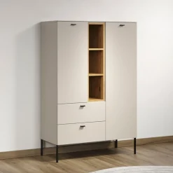 Home affaire Highboard »San Pedro« 1 Stk. tlg. Highboard, 2 Türen, 2 Schubkasten & Soft-Close - (B/T/H) 93/42/140 cm