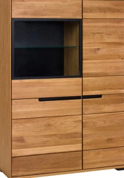 Home affaire Highboard Schwarze Elemente, viel Stauraum, Türen mit dampfer, Wohnzimmer