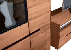 Home affaire Highboard Schwarze Elemente, viel Stauraum, Türen mit dampfer, Wohnzimmer