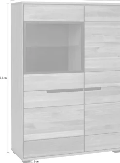 Home affaire Highboard Schwarze Elemente, viel Stauraum, Türen mit dampfer, Wohnzimmer