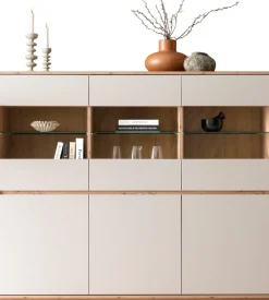 Home affaire Highboard »Sonora, moderner Schrank, Stauraumelement in Eiche Artisan, Kommode« filigrane Rahmenoptik, ausreichend Stauraum, vielseitig einsetzbar