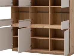 Home affaire Highboard »Sonora, moderner Schrank, Stauraumelement in Eiche Artisan, Kommode« filigrane Rahmenoptik, ausreichend Stauraum, vielseitig einsetzbar