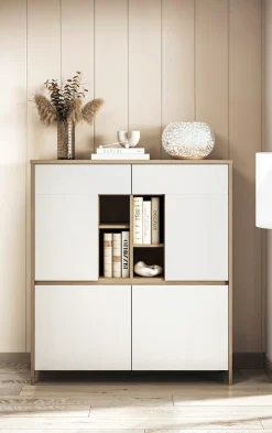 Home affaire Highboard »Stranda, moderner Schrank, Stauraumelement im Scandic-Style« elegante Rahmenoptik, ausreichend Stauraum, vielseitig einsetzbar