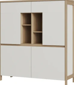 Home affaire Highboard »Stranda, moderner Schrank, Stauraumelement im Scandic-Style« elegante Rahmenoptik, ausreichend Stauraum, vielseitig einsetzbar