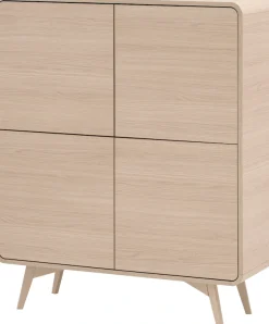 Home affaire Highboard »Torsby, moderner Schrank, Stauraumelement in Eiche Natur, 108 cm breit« abgerundete Ecken, ausreichend Stauraum, vielseitig einsetzbar