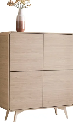 Home affaire Highboard »Torsby, moderner Schrank, Stauraumelement in Eiche Natur, 108 cm breit« abgerundete Ecken, ausreichend Stauraum, vielseitig einsetzbar