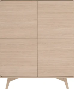 Home affaire Highboard »Torsby, moderner Schrank, Stauraumelement in Eiche Natur, 108 cm breit« abgerundete Ecken, ausreichend Stauraum, vielseitig einsetzbar