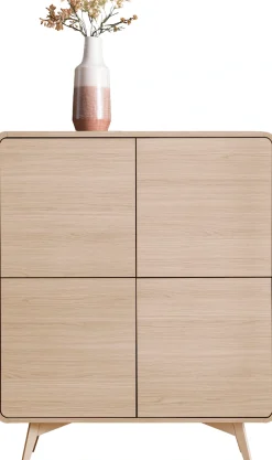 Home affaire Highboard »Torsby, moderner Schrank, Stauraumelement in Eiche Natur, 108 cm breit« abgerundete Ecken, ausreichend Stauraum, vielseitig einsetzbar