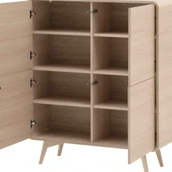 Home affaire Highboard »Torsby, moderner Schrank, Stauraumelement in Eiche Natur, 108 cm breit« abgerundete Ecken, ausreichend Stauraum, vielseitig einsetzbar