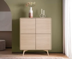Home affaire Highboard »Torsby, moderner Schrank, Stauraumelement in Eiche Natur, 108 cm breit« abgerundete Ecken, ausreichend Stauraum, vielseitig einsetzbar