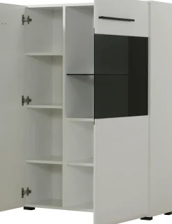 Home affaire Highboard »Trentino« Vitrine, Soft-Close-Funktion, Hochglanzfronten, Breite 87 cm