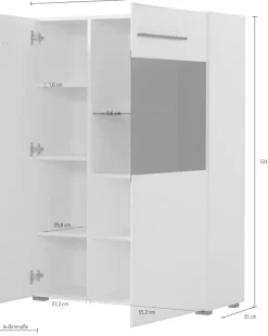 Home affaire Highboard »Trentino« Vitrine, Soft-Close-Funktion, Hochglanzfronten, Breite 87 cm
