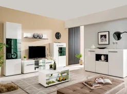 Home affaire Highboard »Trentino« Vitrine, Soft-Close-Funktion, Hochglanzfronten, Breite 87 cm