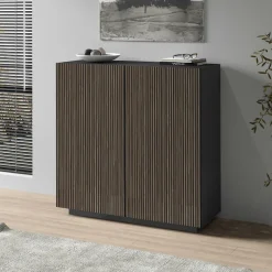Home affaire Highboard »Vega,Highboard,Kommode,120 cm« mit 2 Türen,Fronten mitRillen-Optik