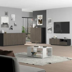 Home affaire Highboard »Vega,Highboard,Kommode,120 cm« mit 2 Türen,Fronten mitRillen-Optik