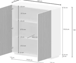 Home affaire Highboard »Vega,Highboard,Kommode,120 cm« mit 2 Türen,Fronten mitRillen-Optik