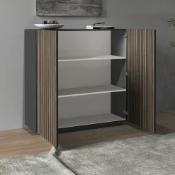 Home affaire Highboard »Vega,Highboard,Kommode,120 cm« mit 2 Türen,Fronten mitRillen-Optik