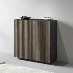 Home affaire Highboard »Vega,Highboard,Kommode,120 cm« mit 2 Türen,Fronten mitRillen-Optik
