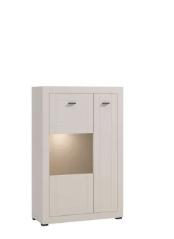 Home affaire Highboard »Warwick, Hochkommode, Vitrine, Glasvitrine, Kombi-Highboard« Modernes Highboard: Kaschmir-Dekor, 2 Türen, Heißfolienprägung