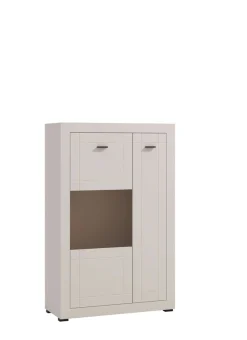 Home affaire Highboard »Warwick, Hochkommode, Vitrine, Glasvitrine, Kombi-Highboard« Modernes Highboard: Kaschmir-Dekor, 2 Türen, Heißfolienprägung
