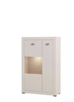 Home affaire Highboard »Warwick, Hochkommode, Vitrine, Glasvitrine, Kombi-Highboard« Modernes Highboard: Kaschmir-Dekor, 2 Türen, Heißfolienprägung