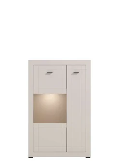 Home affaire Highboard »Warwick, Hochkommode, Vitrine, Glasvitrine, Kombi-Highboard« Modernes Highboard: Kaschmir-Dekor, 2 Türen, Heißfolienprägung