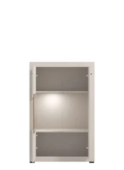 Home affaire Highboard »Warwick, Hochkommode, Vitrine, Glasvitrine, Kombi-Highboard« Modernes Highboard: Kaschmir-Dekor, 2 Türen, Heißfolienprägung