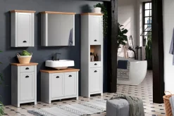 Home affaire Hängeschrank Badschrank mit Muschelgriff im Landhaus-Look - (B/T/H) 46/24/73 cm