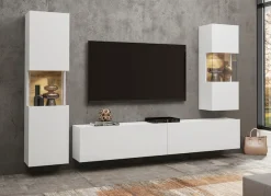 Home affaire Hängevitrine »Ava, Breite 36 cm, hängend montierbar« moderne grifflose Vitrine, Eckverglasung