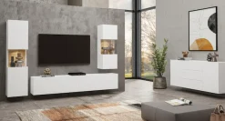 Home affaire Hängevitrine »Ava, Breite 36 cm, hängend montierbar« moderne grifflose Vitrine, Eckverglasung