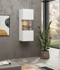 Home affaire Hängevitrine »Ava, Breite 36 cm, hängend montierbar« moderne grifflose Vitrine, Eckverglasung